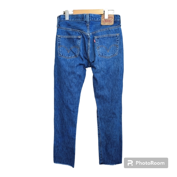 Levi's 501 Straight Leg Button Fly Raw Hem - Picture 5 of 7